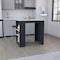 Tuhome Portree Kitchen Island with 3-Side Shelves -Black / Ibiza Marble IWZ9033 - alternate 6